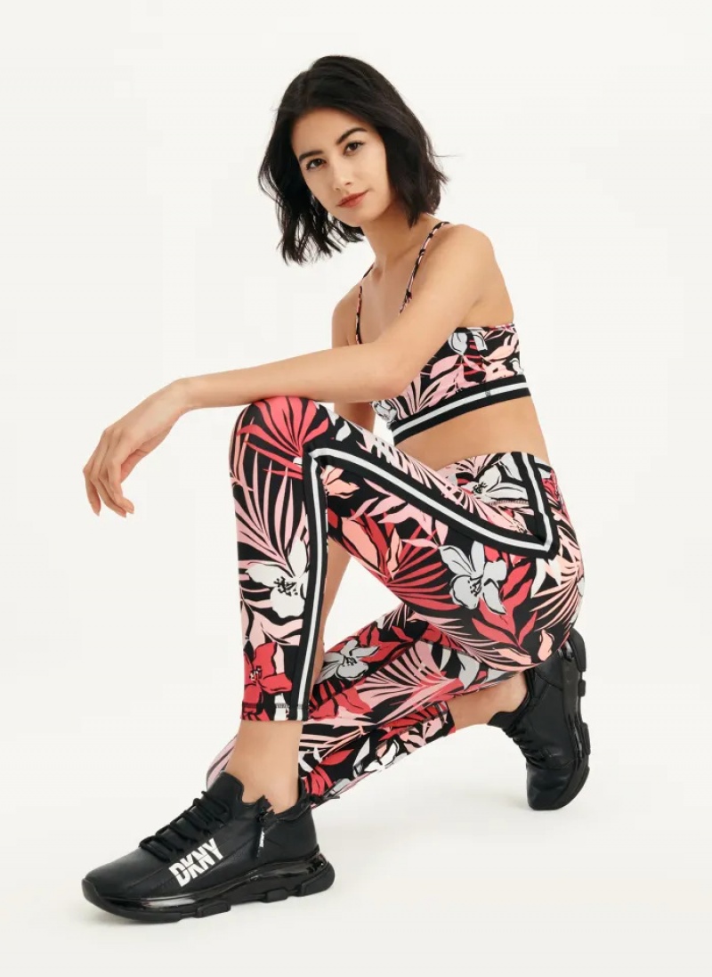 Bubblegum Pink Women's Dkny Printed Leggings | 2345RUPNA