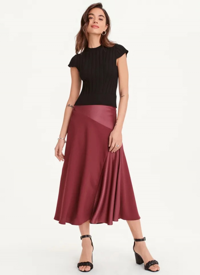 Cabernet Women's Dkny Mix Media Panel Skirt | 1308CJAHX