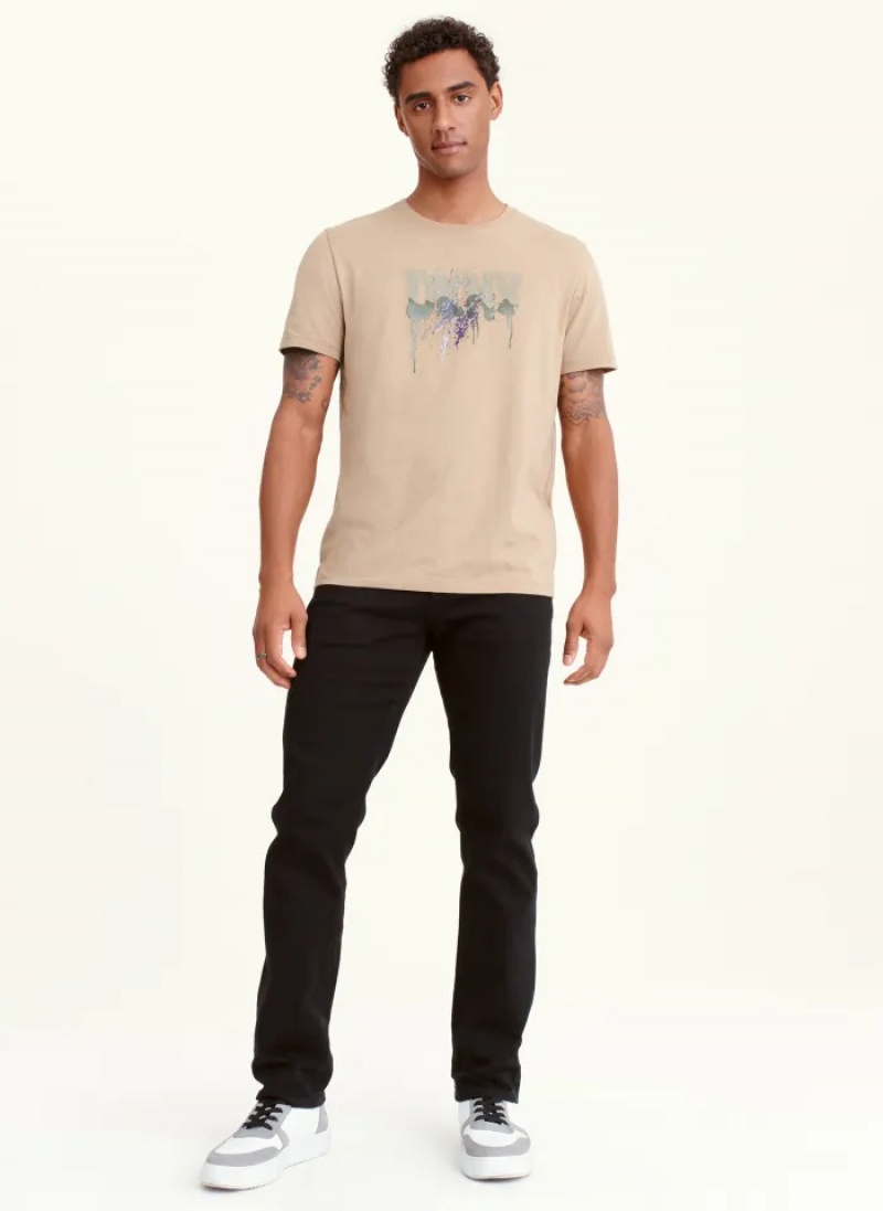 Camel Men's Dkny Multi Paint Splatter T Shirts | 4561OKWPZ