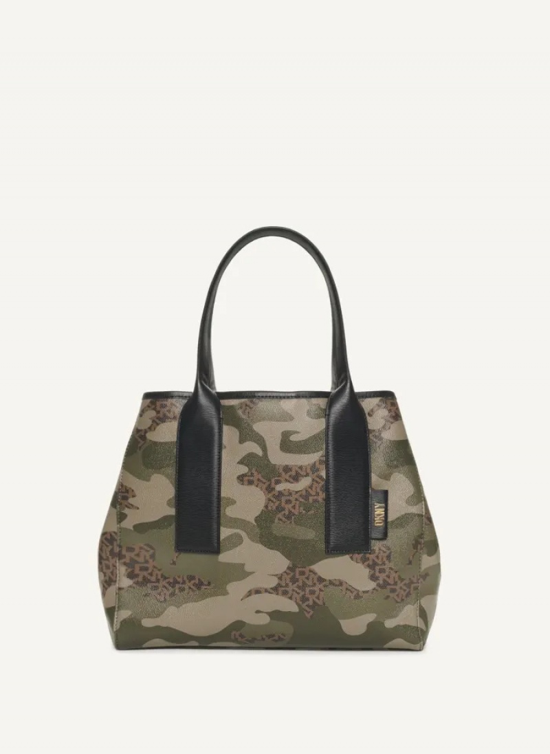 Camo/Black Women's Dkny Grayson Large Tote Bags | 9604FRKUE