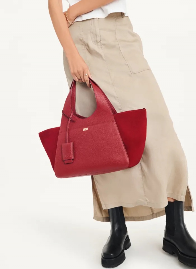 Carnelian Women's Dkny The Medium Effortless Tote Bags | 8935RYEMI