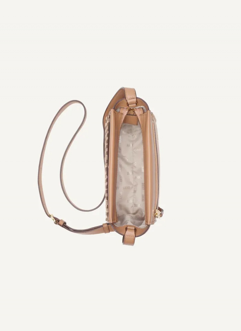 Chino/Cashew Women's Dkny Pax Crossbody Bags | 4201JBISH