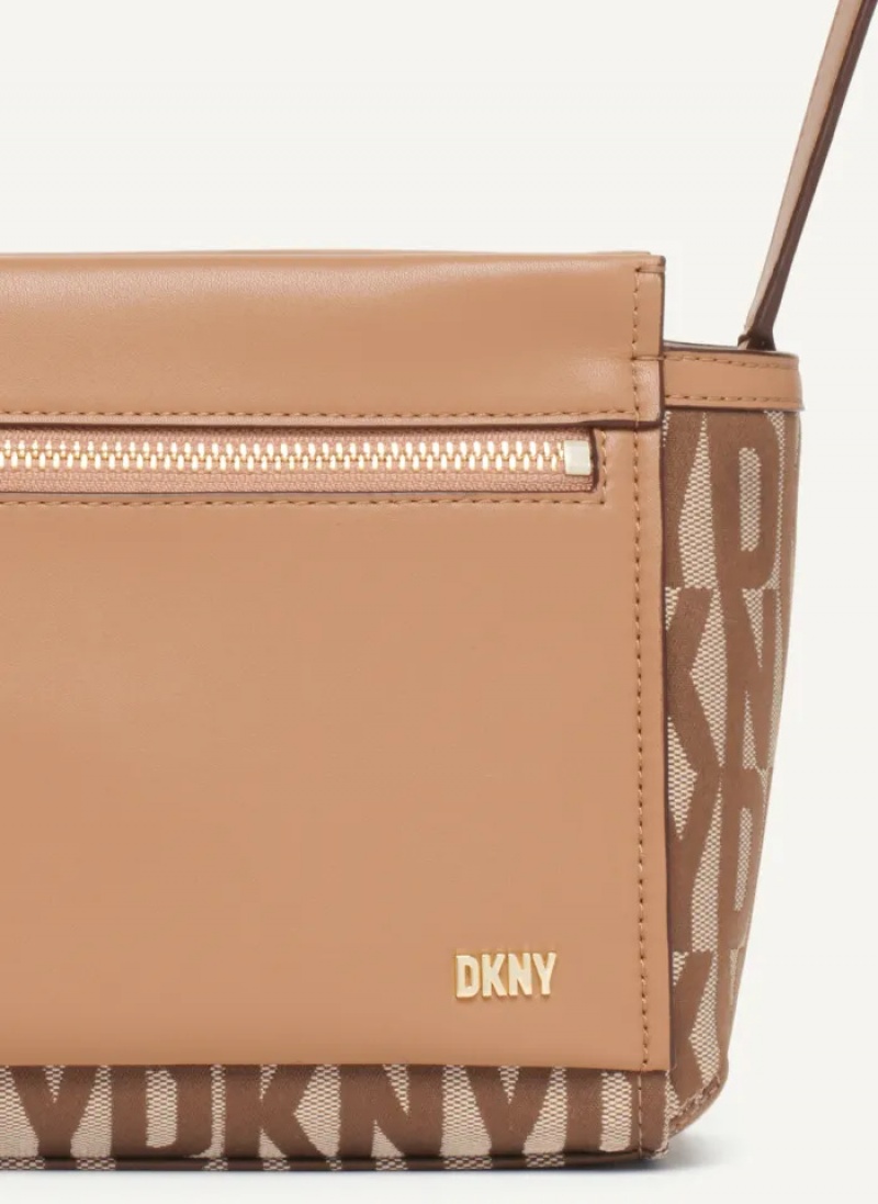 Chino/Cashew Women's Dkny Pax Crossbody Bags | 4201JBISH