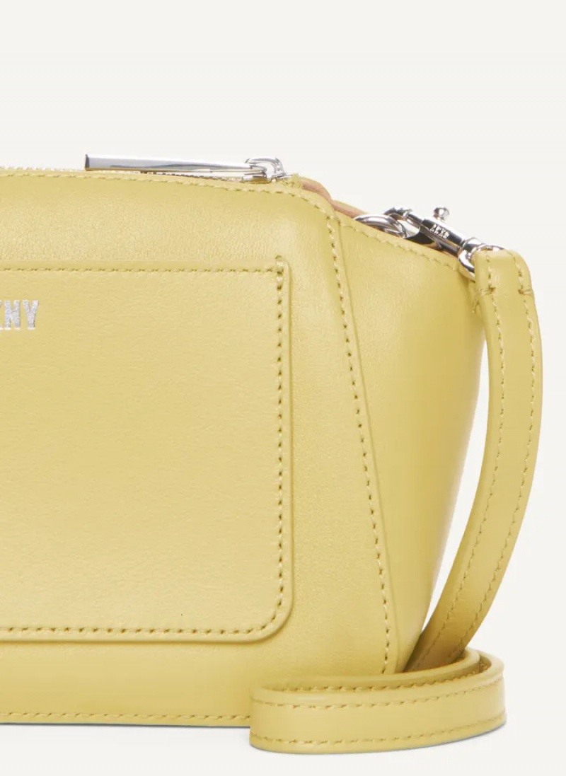 Citrine Women's Dkny Mini Dome Crossbody Bags | 4167DEWFL