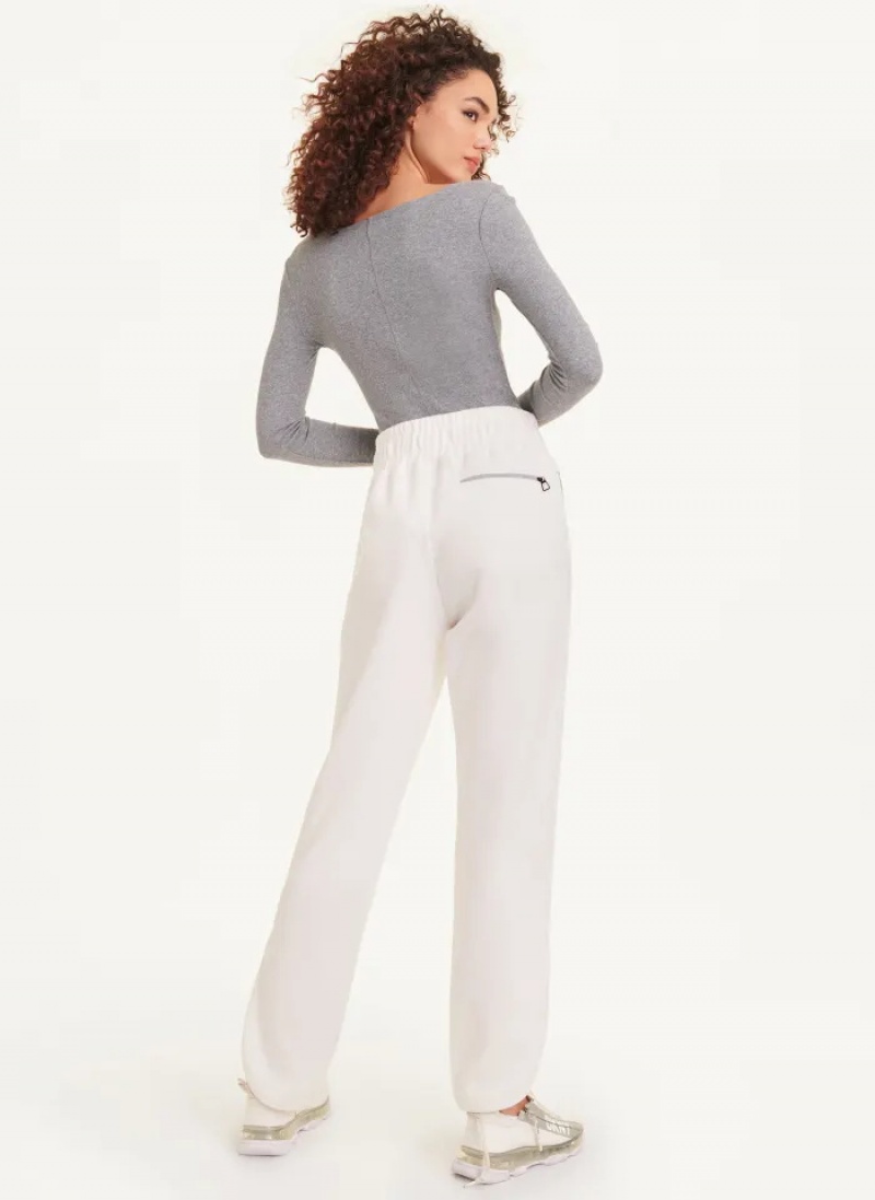 Cream Women's Dkny Fleece Pocket Pants | 6217SGQUZ