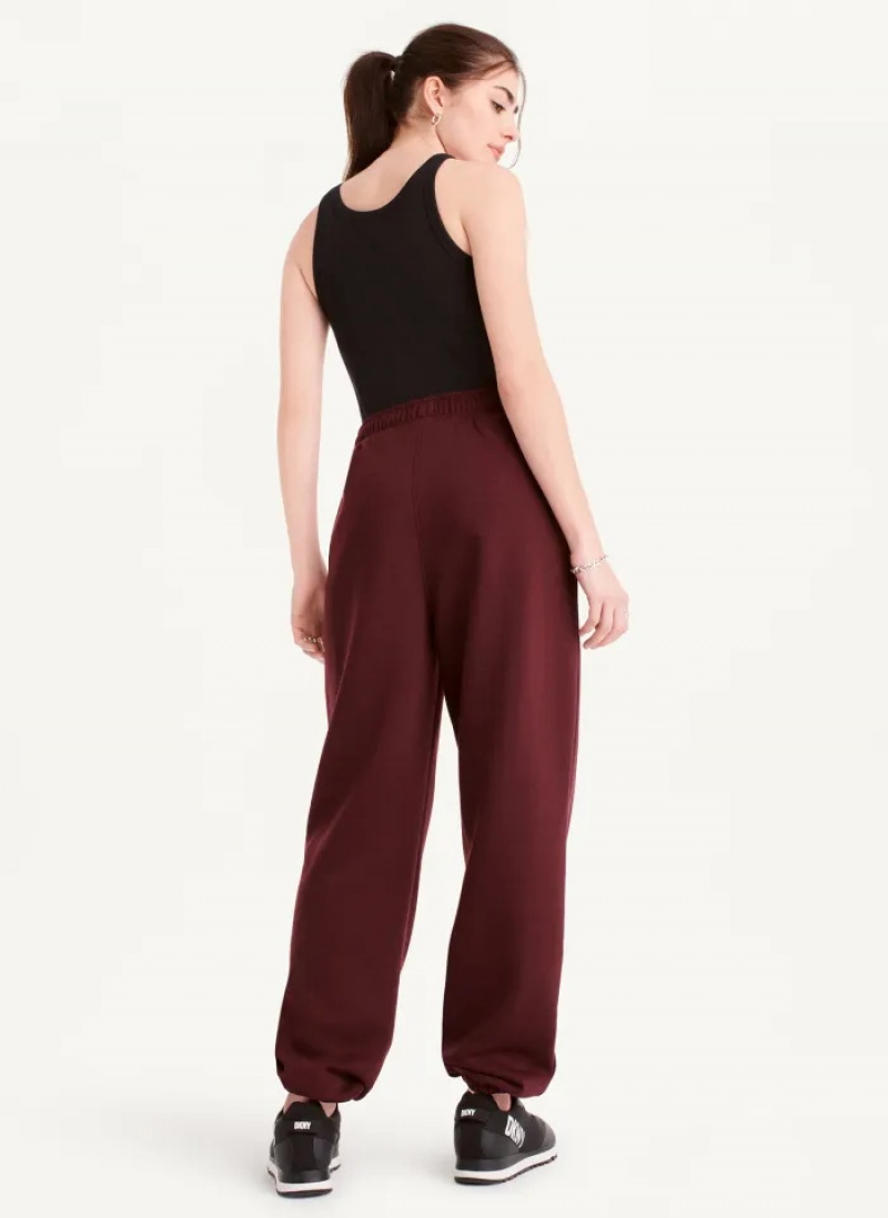 Currant Women's Dkny Metallic Logo Everyday Jogger Pants | 6870FVOUI