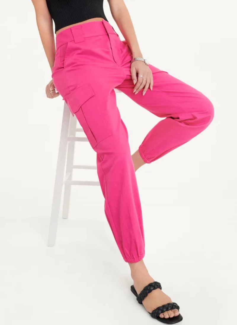 Fuchsia Women\'s Dkny Linen Pants | 7462ORGWY