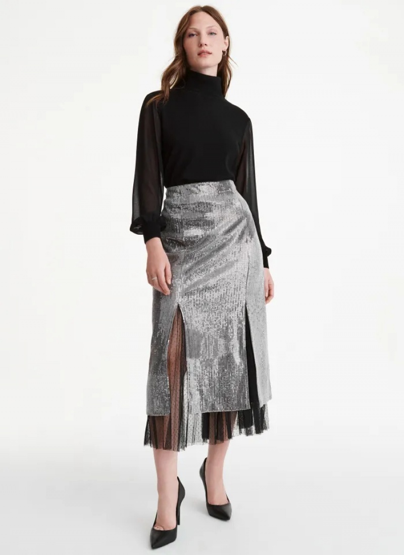 Galaxy Women's Dkny Sequin Midi Skirt | 2938HMBOS