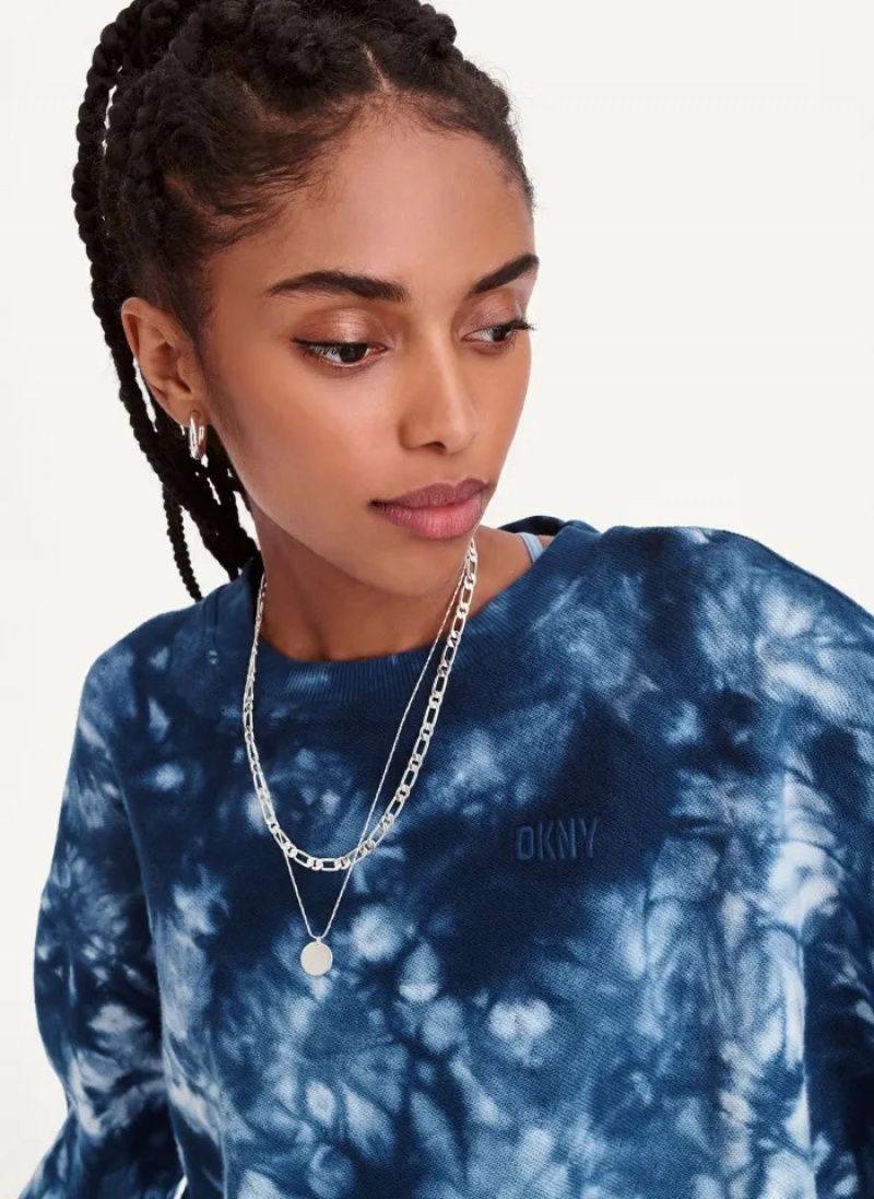 Galaxy Women's Dkny Tie Dye Crew Neck Pullover | 5204FUNAH