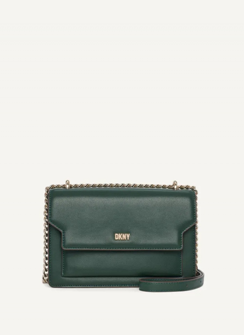 Green Women\'s Dkny Millie Flap Leather Crossbody Bags | 4937KNFBA