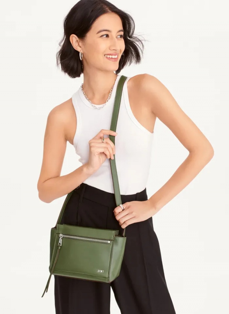 Green Women's Dkny Pax Crossbody Bags | 3571MONRP