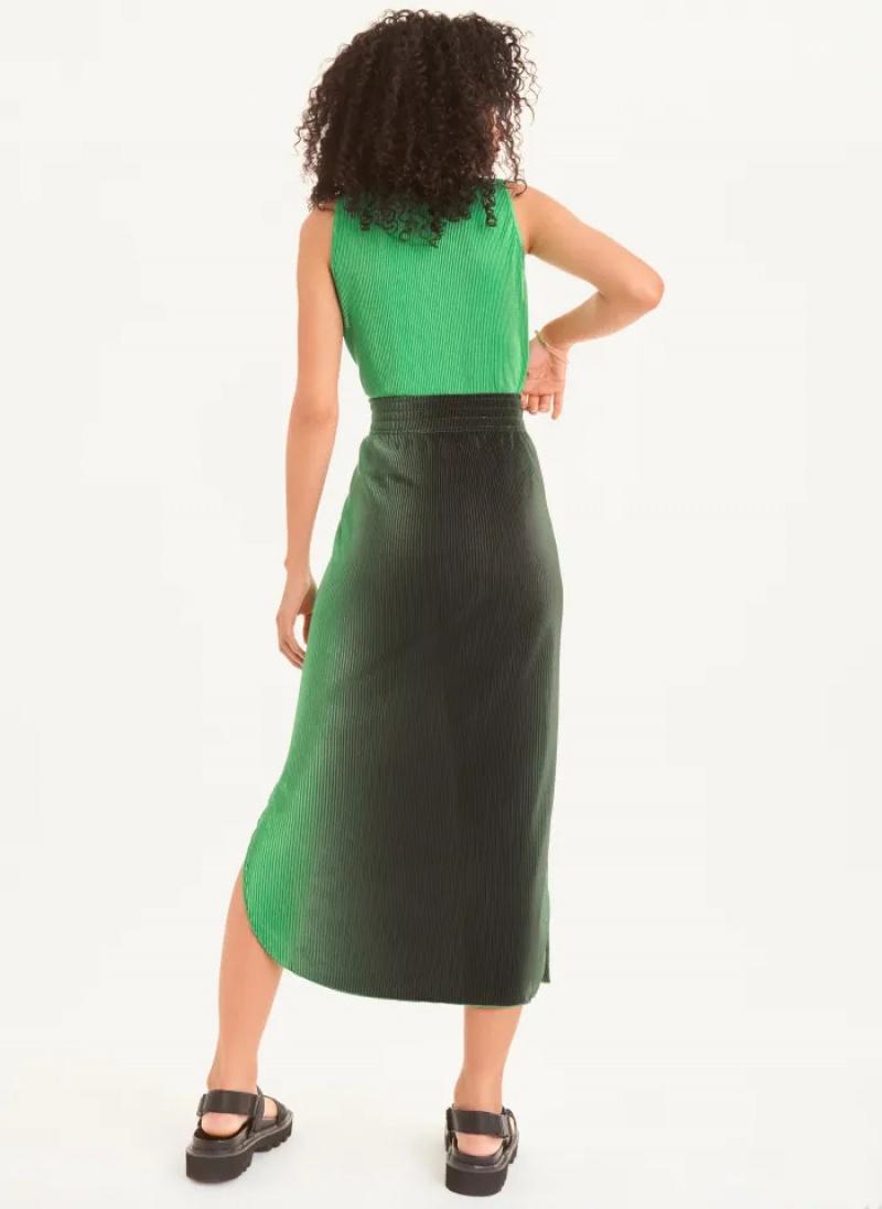 Green Women's Dkny Pleated Skirt | 8563SHZTE