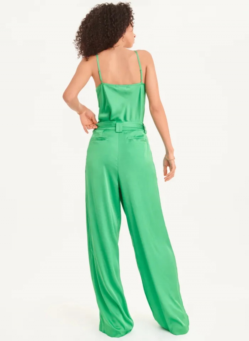 Green Women's Dkny Wide Leg Pants | 6941CTKLI