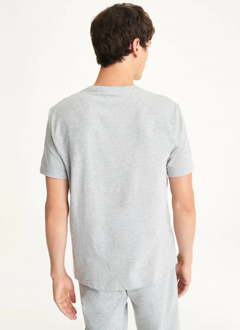 Grey Men's Dkny Celebrate Plaid Logo T Shirts | 2306IHGXM