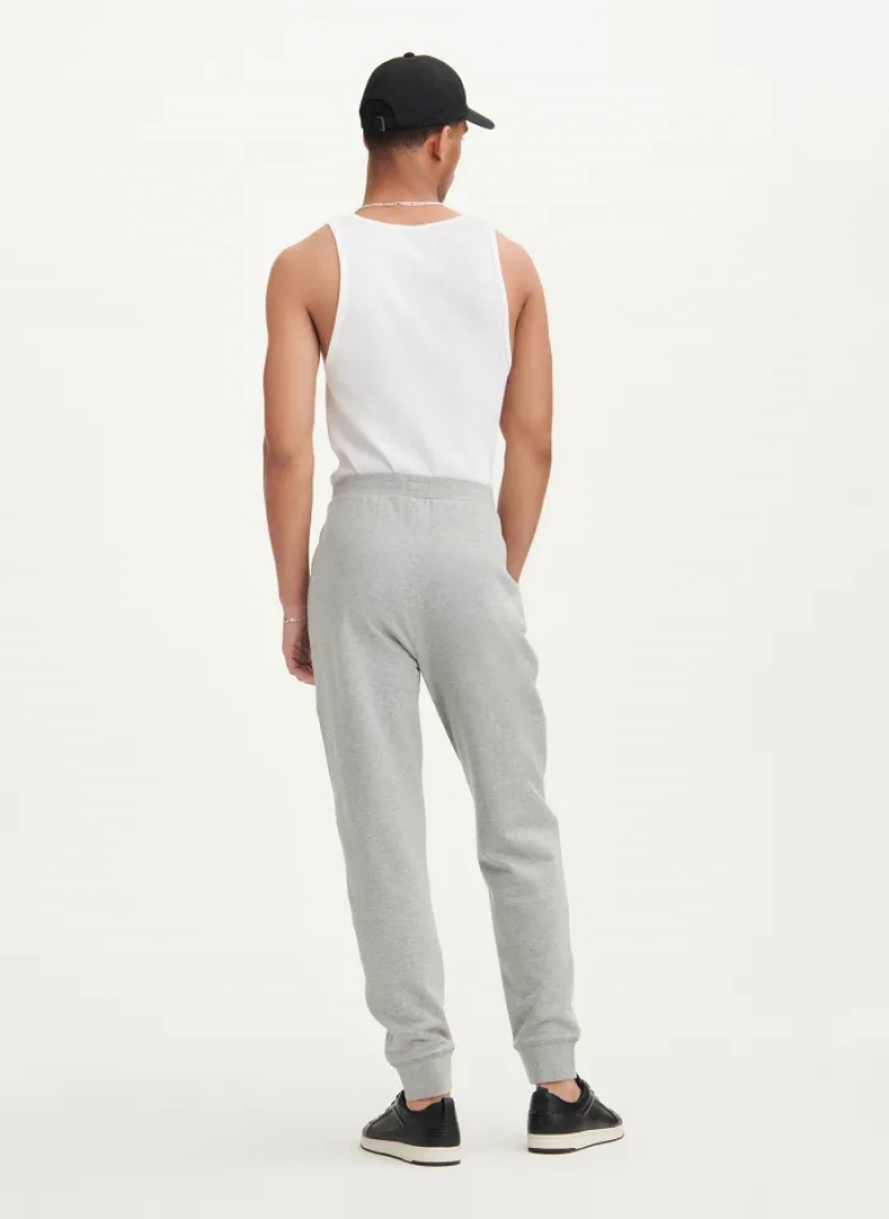 Grey Men's Dkny Mesh Pocket Logo Pants | 9807RKUFA