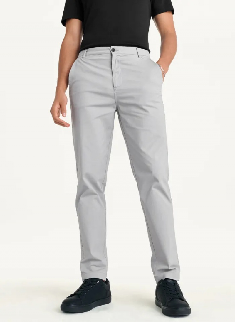 Grey Men's Dkny Slim Chino Pants | 3847XFCJA