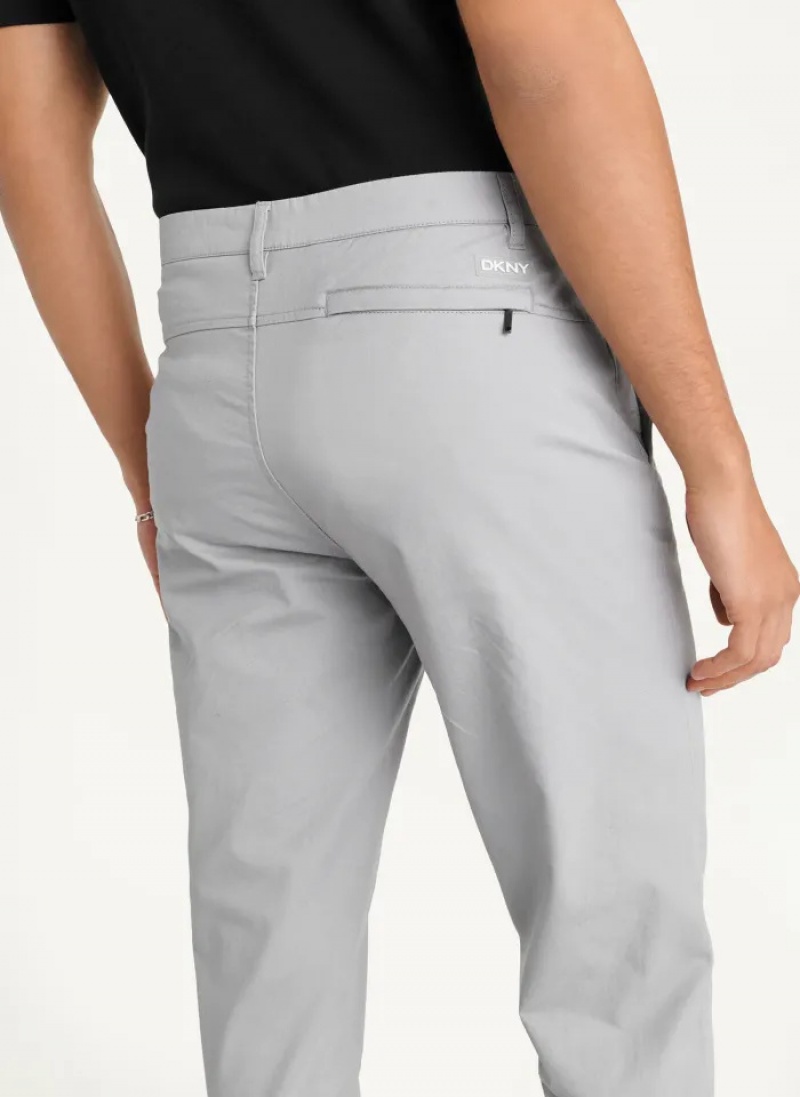 Grey Men's Dkny Slim Chino Pants | 3847XFCJA