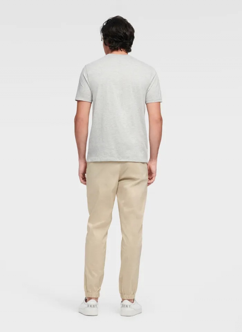 Grey Men's Dkny Views Graphic T Shirts | 8593TLHQX