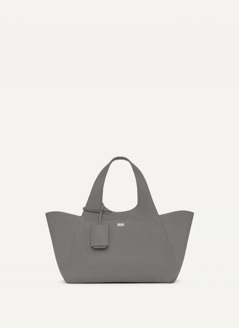 Grey Women's Dkny The Medium Effortless Tote Bags | 3640BYAJR