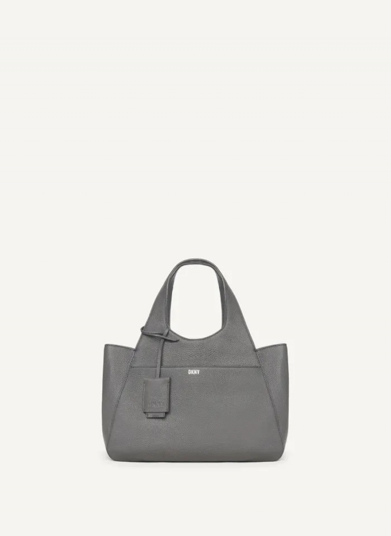 Grey Women's Dkny The Medium Effortless Tote Bags | 3640BYAJR