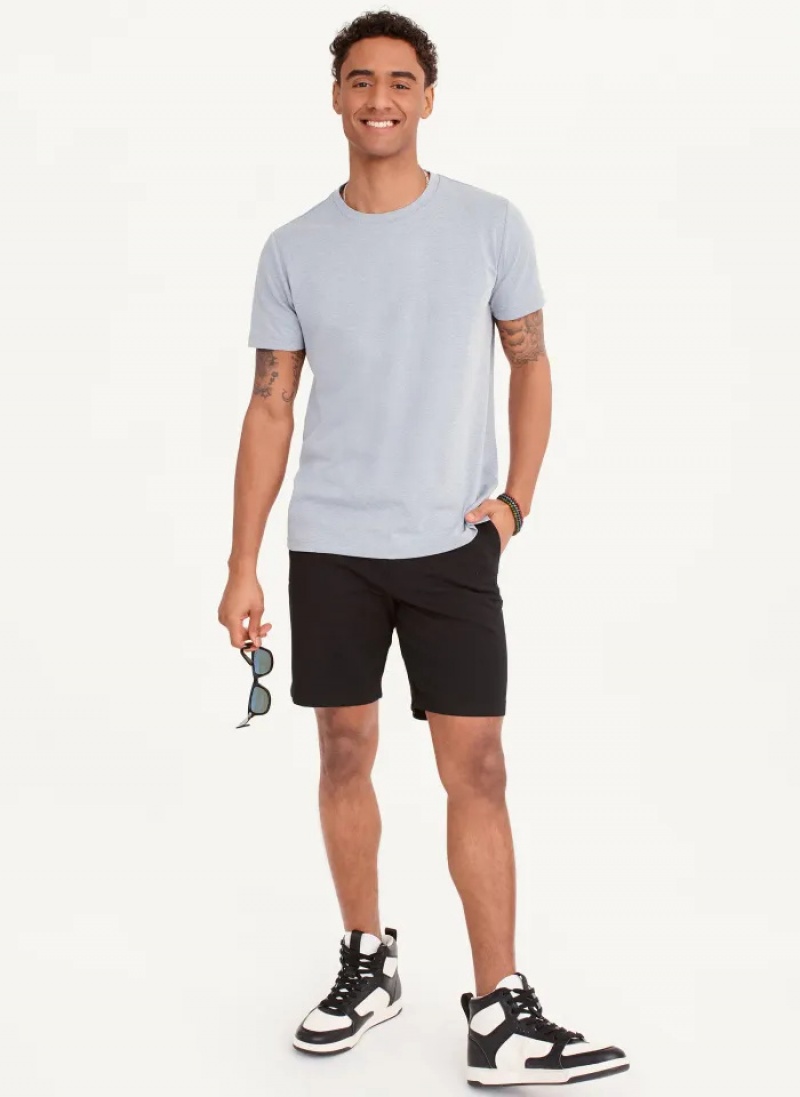 Indigo Men's Dkny Cotton Poly Pique T Shirts | 8170YKOMB