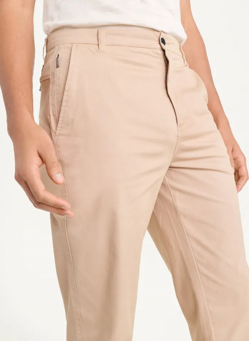 Khaki Men's Dkny Slim Chino Pants | 0893UVFNR