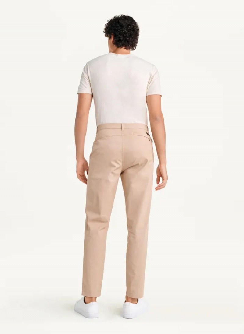 Khaki Men's Dkny Slim Chino Pants | 0893UVFNR