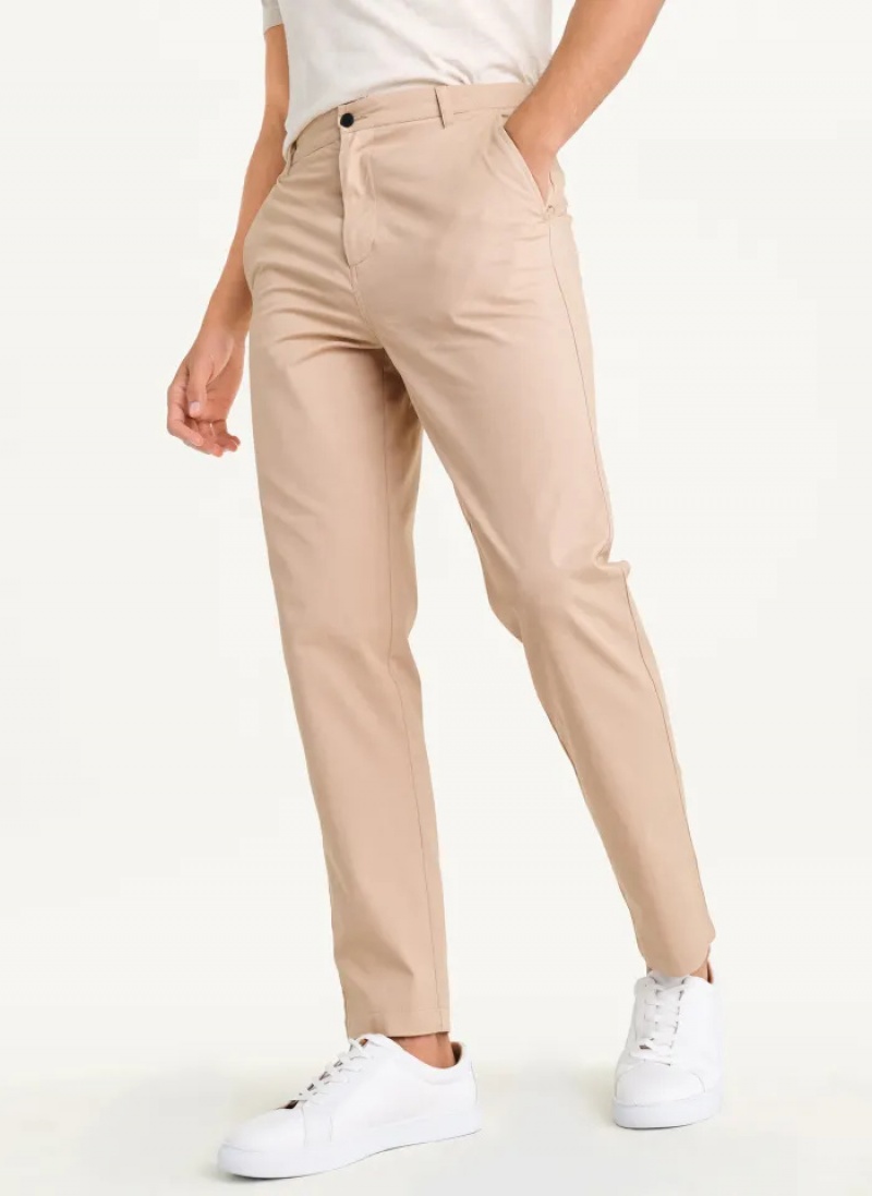 Khaki Men\'s Dkny Slim Chino Pants | 0893UVFNR