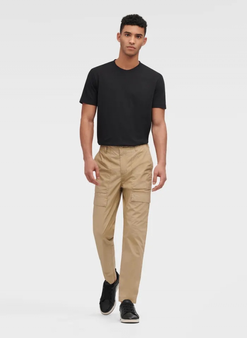 Khaki Men's Dkny Slim Fit Cargo Pants | 4918JNIRL