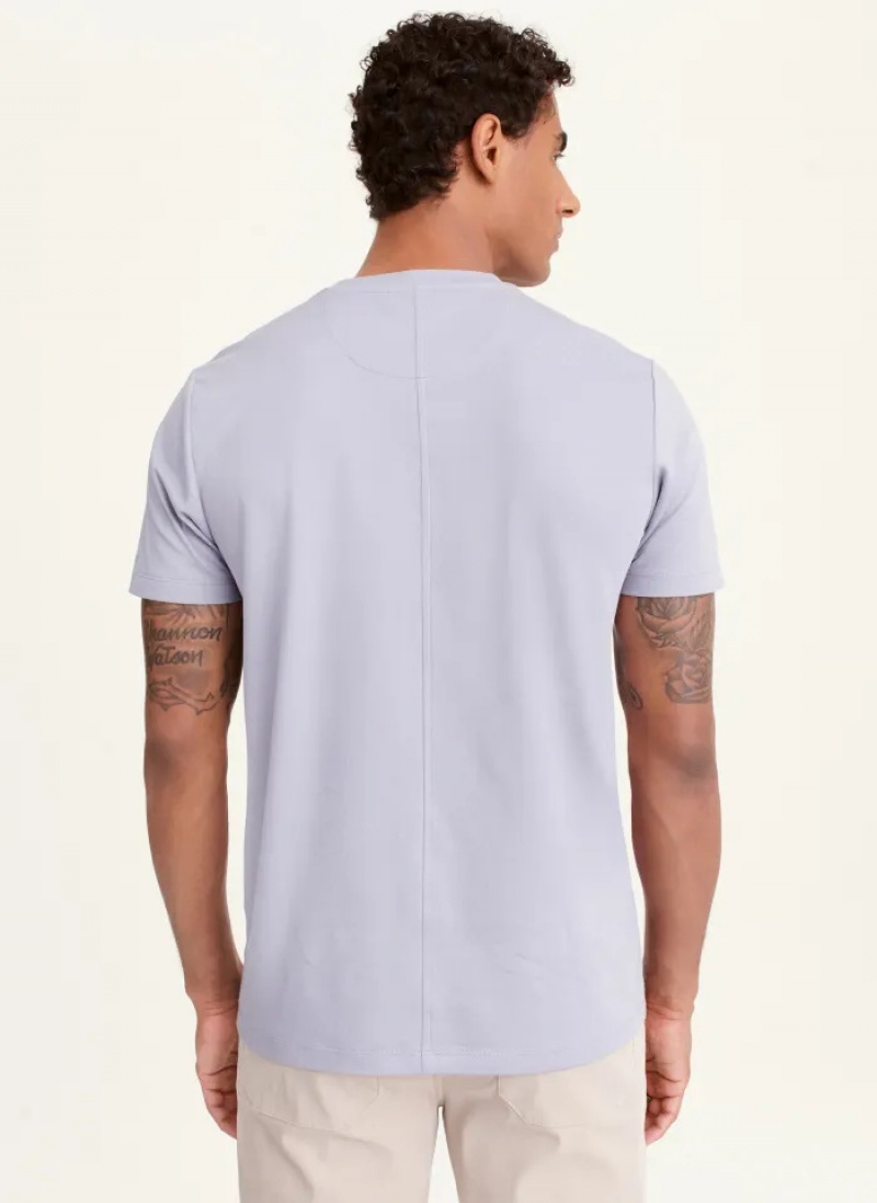 Lavender Grey Men's Dkny Cotton Poly Pique T Shirts | 7634TBPDH