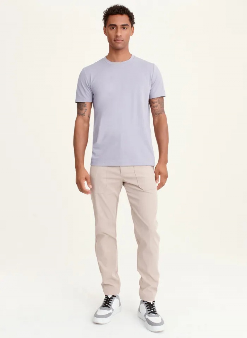 Lavender Grey Men's Dkny Cotton Poly Pique T Shirts | 7634TBPDH