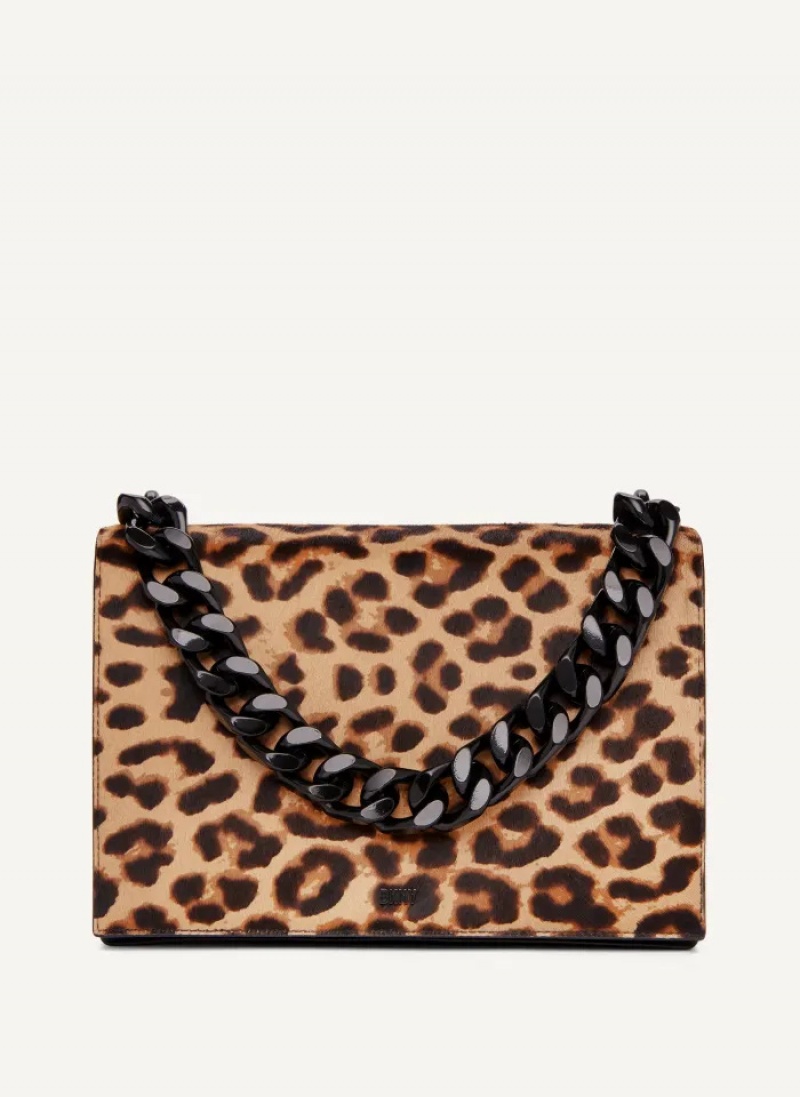 Leopard Women\'s Dkny Willow Chain Crossbody Bags | 2603DWOIS