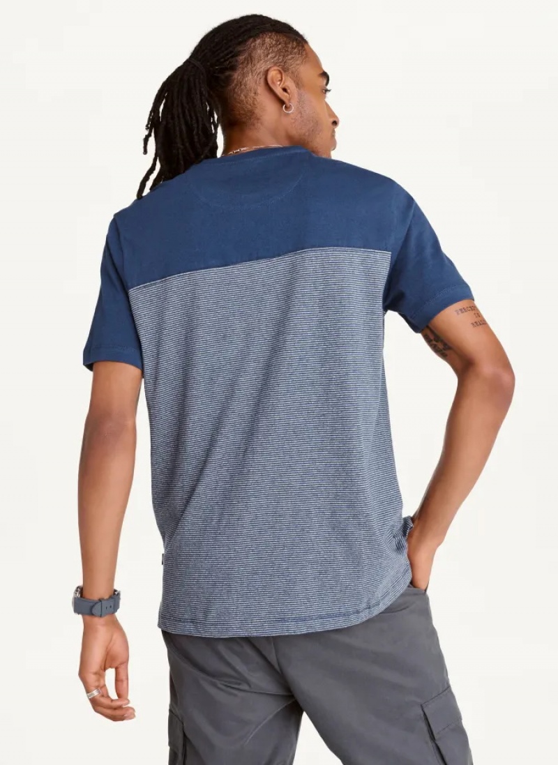 Navy Men's Dkny Henley T Shirts | 9152EVPCR