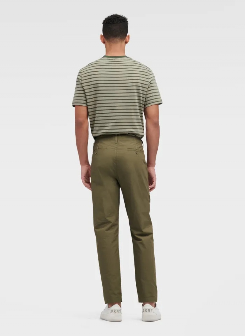 Olive Men's Dkny Slim Fit Cargo Pants | 3874UVHBR