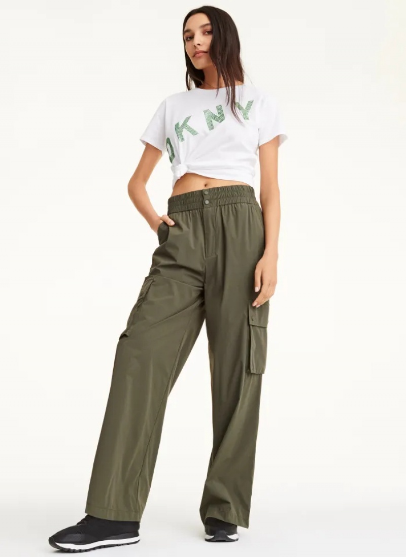 Olive Women's Dkny Cargo Pants | 5932KFGES