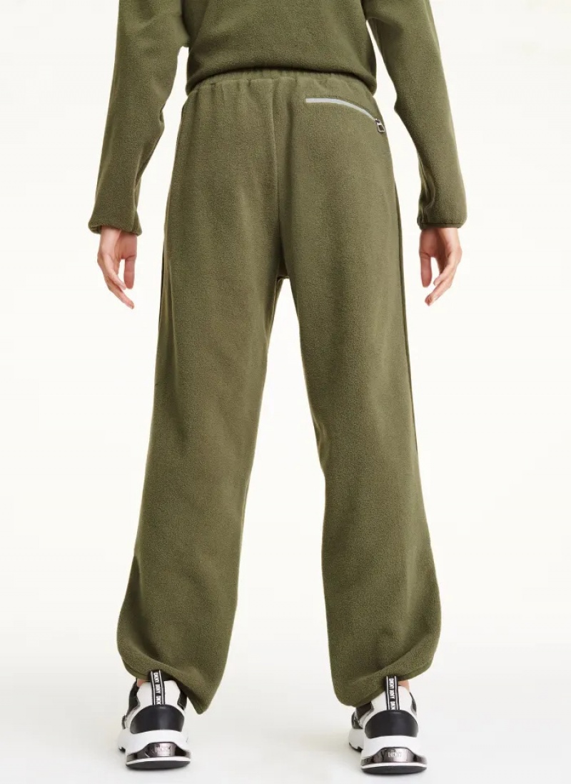 Olive Women's Dkny Fleece Pocket Pants | 1205HAKPV