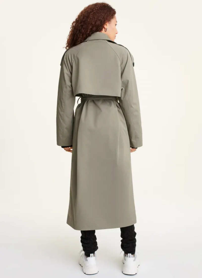 Olive Women's Dkny Trench Coats | 8579VMTJP