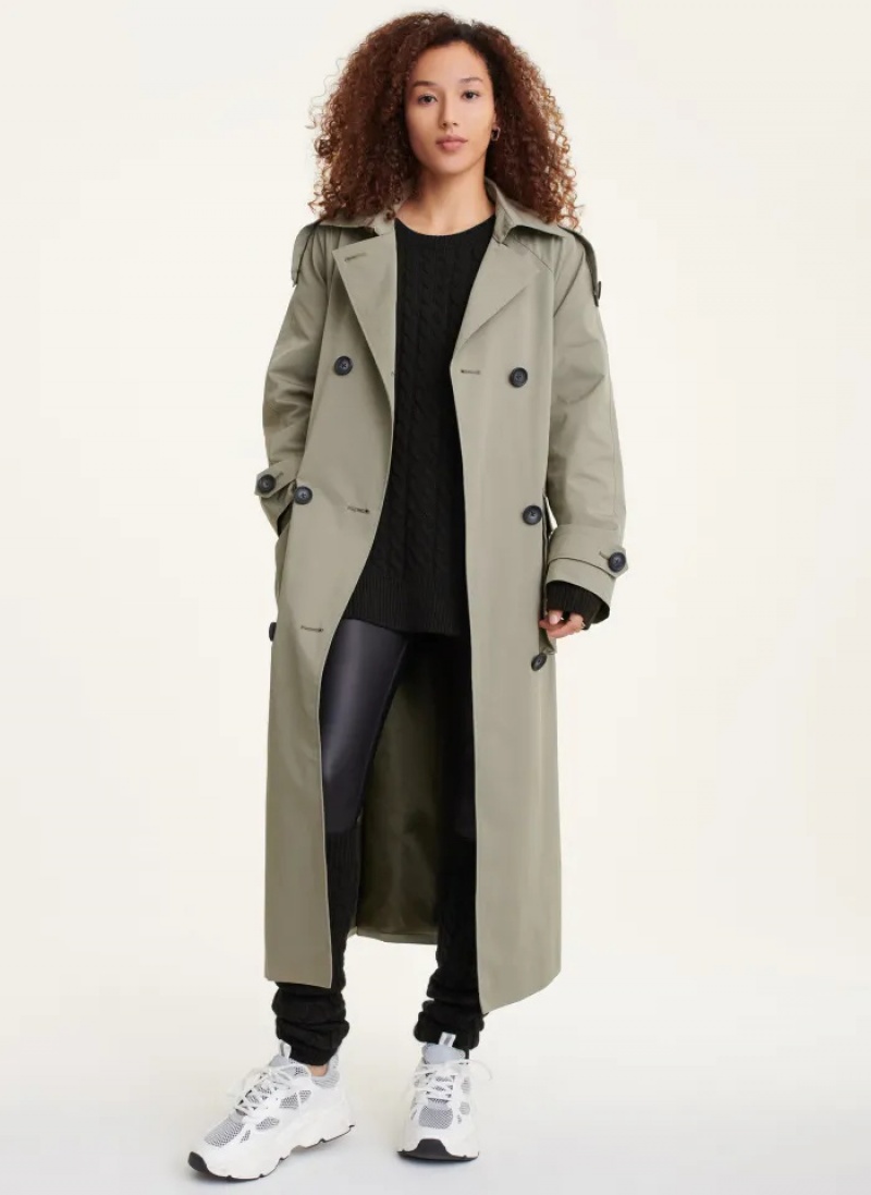 Olive Women's Dkny Trench Coats | 8579VMTJP