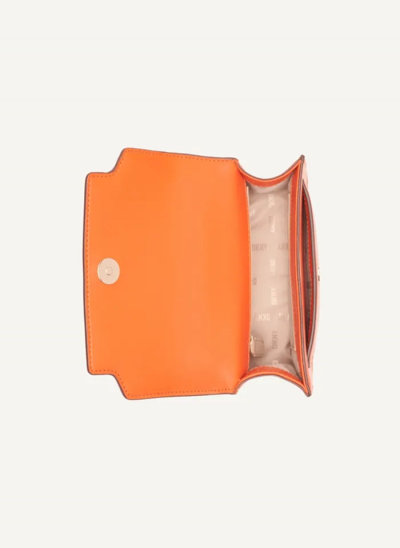 Orange Women's Dkny Millie Leather Top Handle Crossbody Bags | 1405CPZVK