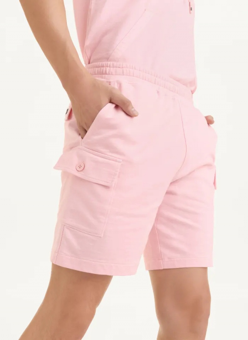 Pink Men's Dkny Pigment Garment Dye Shorts | 2506EIQMW