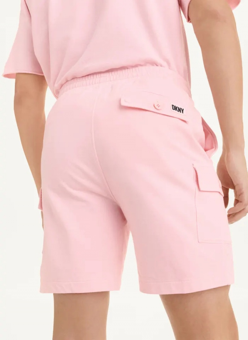 Pink Men's Dkny Pigment Garment Dye Shorts | 2506EIQMW