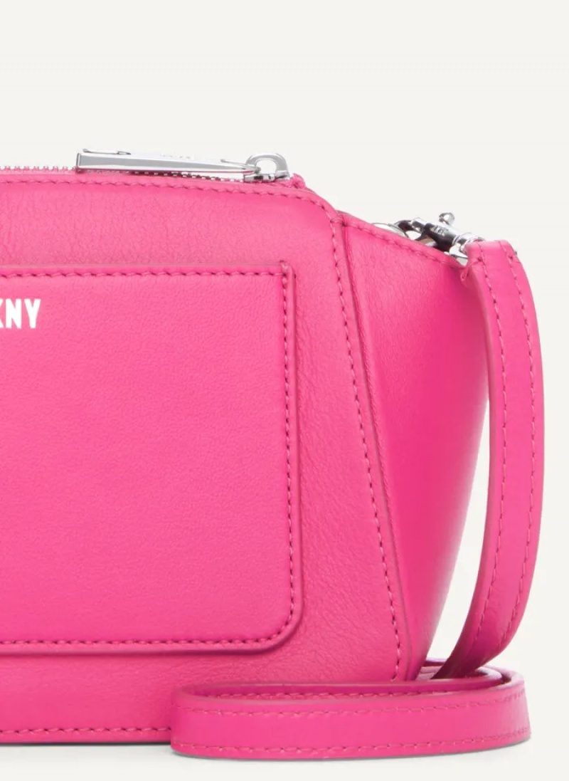 Pink Women's Dkny Mini Dome Crossbody Bags | 7865LMISV