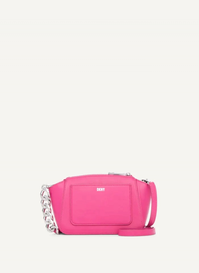 Pink Women\'s Dkny Mini Dome Crossbody Bags | 7865LMISV