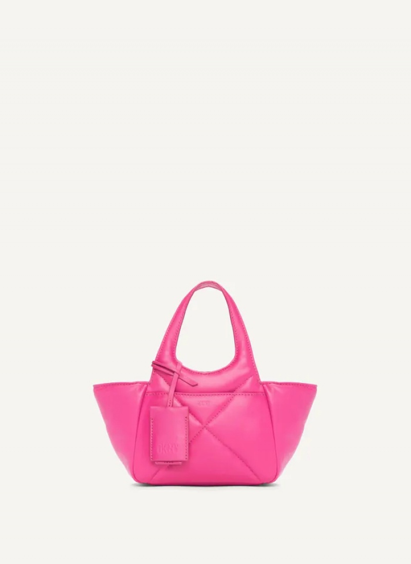 Pink Women's Dkny The Mini Quilted Effortless Tote Bags | 5196FRXQZ