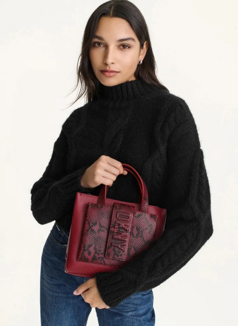 Python Scarlet Women's Dkny Uptown Exotic Leather Small Tote Bags | 1753VZOUP