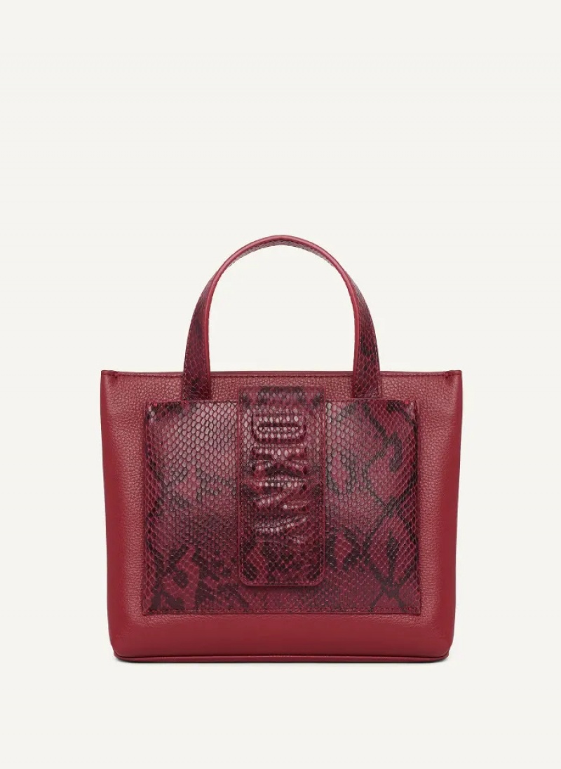 Python Scarlet Women\'s Dkny Uptown Exotic Leather Small Tote Bags | 1753VZOUP