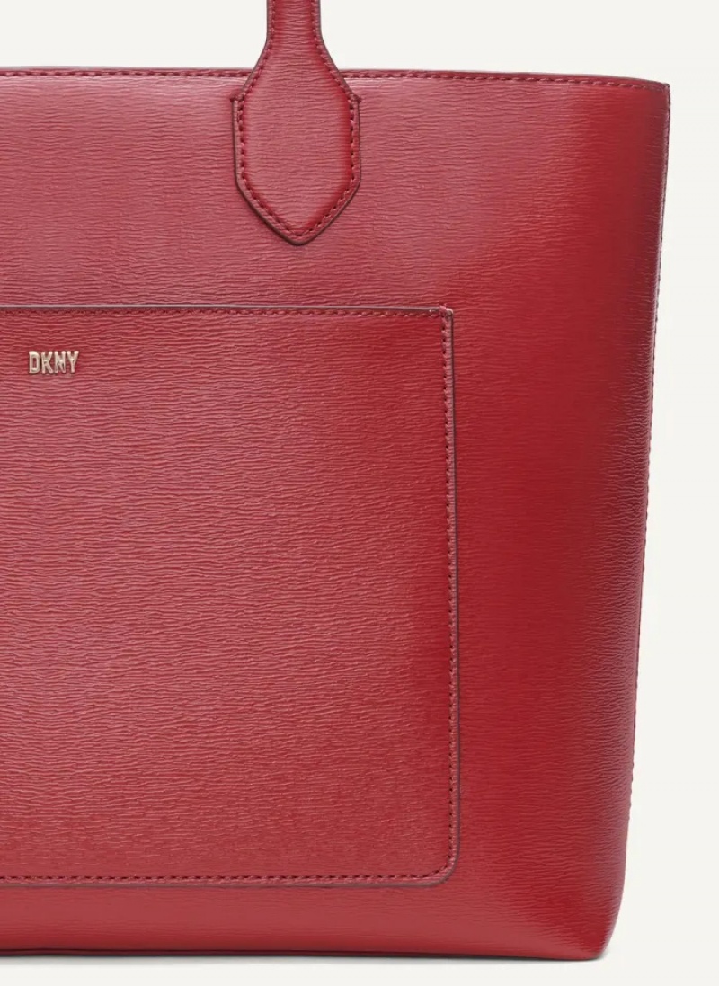 Red Women's Dkny Ines Tote Bags | 9251WEYOH