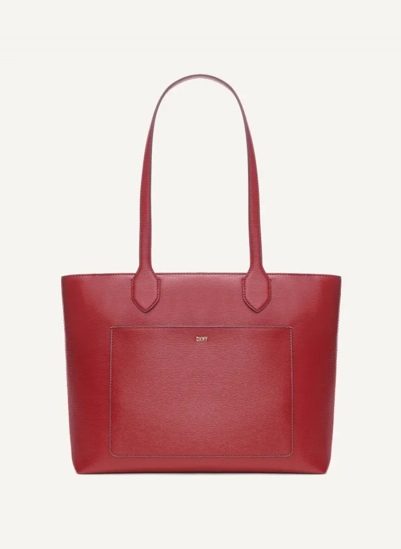 Red Women\'s Dkny Ines Tote Bags | 9251WEYOH