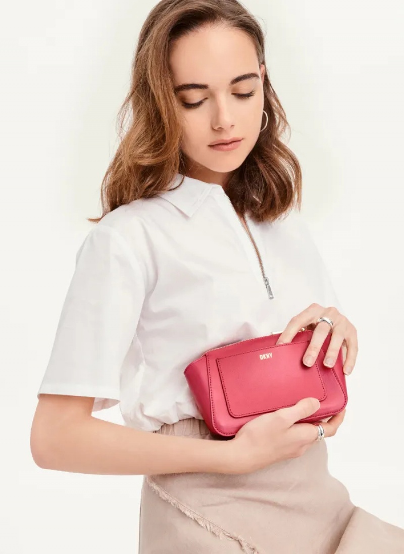 Red Women's Dkny Mini Dome Crossbody Bags | 7958JUYTD