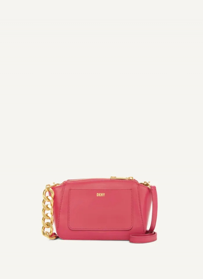 Red Women\'s Dkny Mini Dome Crossbody Bags | 7958JUYTD